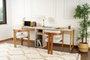 Nordure Twin Study Desk Travertino y Oro